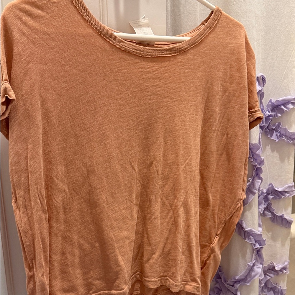 Free People Peach Short Sleeve Tee